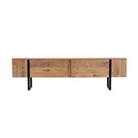 mueble para tv industrial con armarios de madera y negro de 180 cm moov