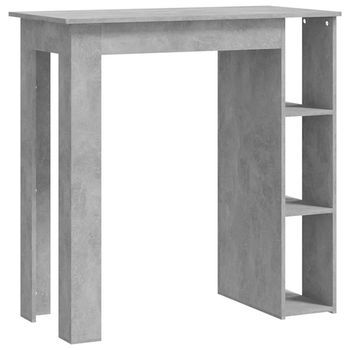 Mesa Bar Con Estante Contrachapada Gris Hormigón 102x50x103,5cm Vidaxl