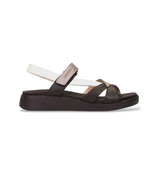 Wonders para mujer. C-6552 Sandalias cruzadas multicolor negro (36), Piel, Plano, Velcro, Casual