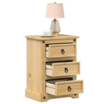 Mesita De Noche - Mueble Para Dormitorio - Madera Maciza De Pino - Miel (45x35x64cm)