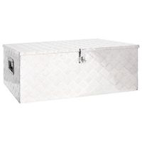 caja de almacenaje de aluminio plateado 100x55x37 cm vidaxl