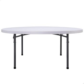 Mesa Redonda Patas Plegables Blanco 180x74cm - Peakform