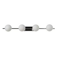 aplique de pared duomo 4 luces g9 metal cromado con 4 globos de cristal opal d11 cm