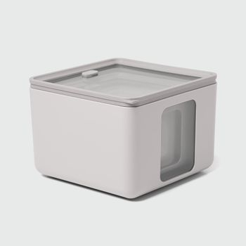 Set 3 recipientes cuadrados para alimentos en polipropileno gris
