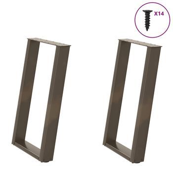 Patas Para Mesa De Comedor En Forma De U (2 Unidades, Acero Natural, 60 X 72-73 Cm) Vidaxl
