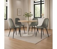conjunto de 4 sillas de comedor napier terciopelo antracita 51x44x88 cm