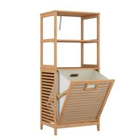 armario de bano novaro 483 x 114 cm con cesto para la ropa vicco