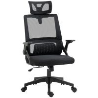 vinsetto silla de oficina de malla giratoria y ajustable 58x61x102-119 cm negro