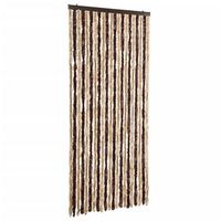 cortina mosquitera  mosquitera beige y marron claro chenilla 90x220 cm