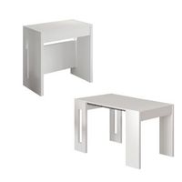 mesa de comedor extensible de madera nivo - 80 x 44 x 76 cm - blanco