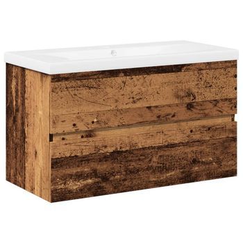 Mueble Con Lavabo Integrado Madera Envejecida Vidaxl