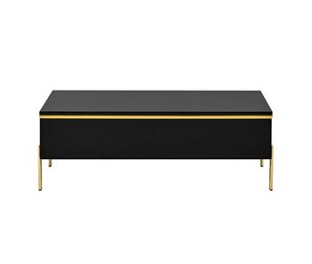 Mesa de centro 100x50x36 cm - moderno, multifuncional, alto brillo - negro