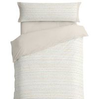juego funda nordica 50 algodon rayas estrellas cama de 150 cm color beige burrito blanco