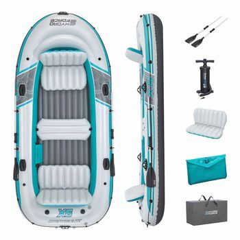 Barca Hinchable Bestway Hydro Force Adventure Elite X 5 Raft Set  364 X 166 X 45 Cm Para 5 Personas | 2 Remos De Aluminio De 145 Cm | Bomba Manual