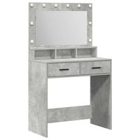 mesa tocador  mesa de maquillaje con luces de espejo gris concreto 79 x 41 x 135 cm