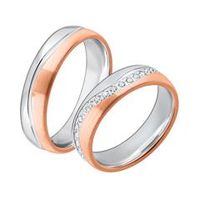 alianzas grabable bicolor plata 925 rosa
