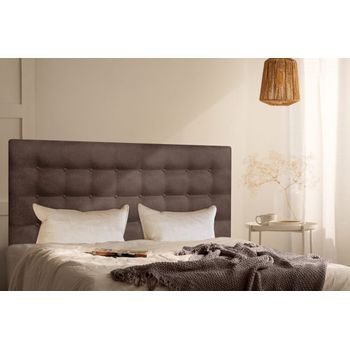 Cabecero Cama Oslo Tapizado Tejido Antimanchas Marrón 165x70cm