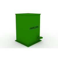 papelera con pedal metalica color verde