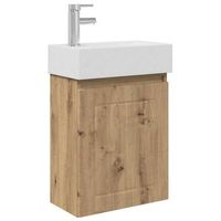 modulo de bano con griferia roble artisan 455 x 255 x 84 cm vidaxl