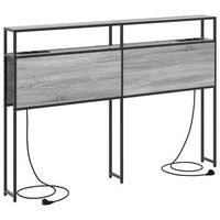 cabecera de almacenamiento con estante gris sonoma 140 cm