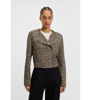 BOSS para mujer. 50546006 Chaqueta Jaleo marrón (M), Casual, Animal print, Algodón