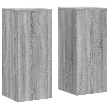 Soportes De Plantas 2 Uds Madera Gris Sonoma 30x30x70 Cm Vidaxl