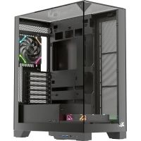caja gaming xyz trifecta panoramica atx vidrio templado 2x vortex a-rgb usb-c