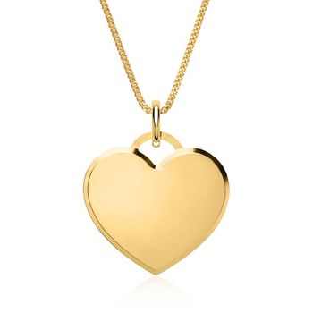Cadena corazón grabable oro 14 quilates