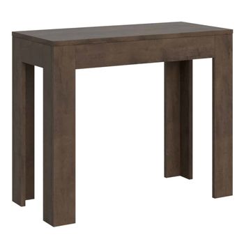 Consola extensible 90x42/198 cm efecto madera nogal