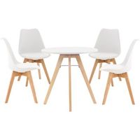 juego de comedor livik o 75 cm madera blanco clp