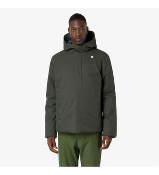 K-way para hombre. K8133DW Chaqueta Jacko Twill Marmotta verde (S), Casual, Poliéster