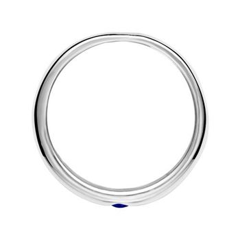 Anillo de bautizo de plata 925 pulida con zafiro