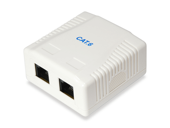 ROSETA DE SUPERFICIE CATEGORIA 6 2 HEMBRAS RJ45 COLOR BLANCO