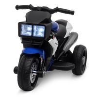 homcom moto electrica infantil con 3 ruedas para 3 anos triciclo bateria 6v con luces musica neumaticos anchos velocidad 3 kmh azul   aosom espana