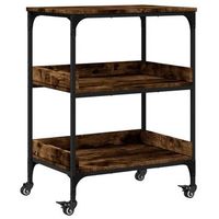 carrito de cocinarestanteria de cocina carrito de servir madera ingenieria roble ahumado 60x41x805 cm