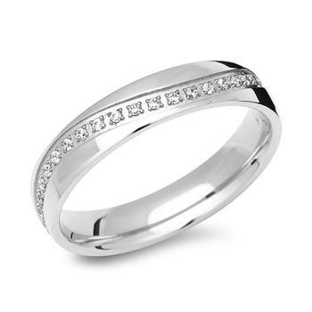Anillo de acero inoxidable 19 piedras
