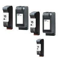 compatible multipack hp deskjet 816c printer ink cartridges 5 pack -c6615de
