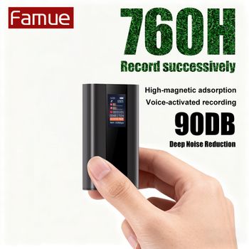 Grabadora de Voz Famue L27 con Adsorción Magnética Alta, Nueva 2025 - 760H de Grabación, Reducción de Ruido de 90DB, 64GB, Sonido HD, Compacta