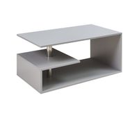 mesa de centro haarlem con estante 90x50x41 cm - gris claro encasa