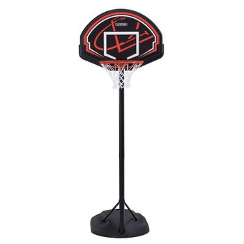 Canasta de Baloncesto Portátil Ultrarresistente 81x58x165-222 Cm, Negro y Naranja