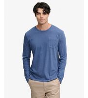 superdry para hombre m6010964a camiseta cotton linen pocket azul m casual algodon manga corta