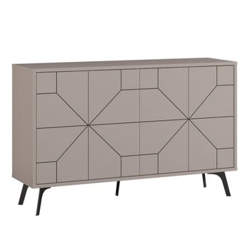 Aparador 4 puertas y puertas decoradas l123 cm - topo