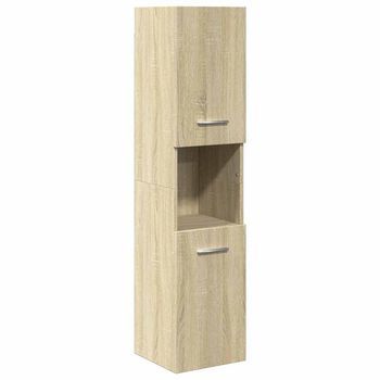 Armario De Baño | Mueble De Baño Madera Ingeniería Roble Sonoma 30x30x130 Cm