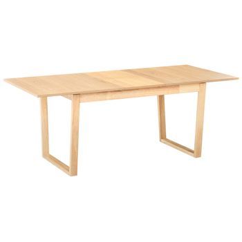Mesa De Comedor Extensible Con Diseño Moderno Base De Paneles 160/200 X 95 Cm Chapa De Madera De Fresno Claro Camden