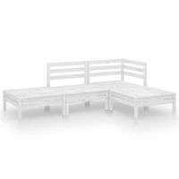 conjunto de muebles de jardin 4 uds  mesa y sillas madera maciza de pino blanco