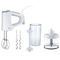braun multimix 3 hm 3235wh con picadora de 500 ml batidora eje de plastico ganchos de amasar varillas vaso hm3235wh