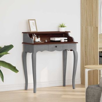 Escritorio De Madera Maciza De Caoba 80x40x92 Cm