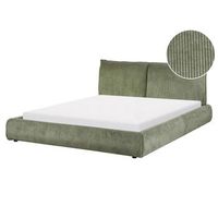 cama de agua moderna tapizada 160 x 200 cm somier con colchon pana verde vinay