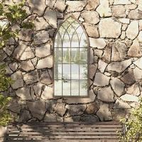 espejo decorativo  espejo de jardin arena hierro para exterior 100x45 cm cfw831872
