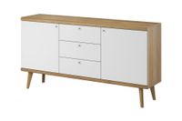 comoda efecto madera crema y blanco